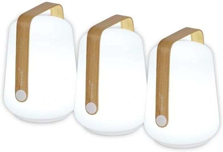 Fermob Lampe à poser extérieur Fermob BALAD-Lot de 3 Lampes nomades LED d'extérieur H12cm Bois