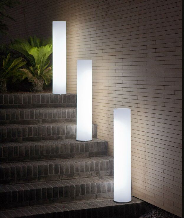 New Garden Lampe à poser extérieur New Garden FITY-Lampadaire d'extérieur / Colonne lumineuse LED RGB rechargeable H102cm Blanc