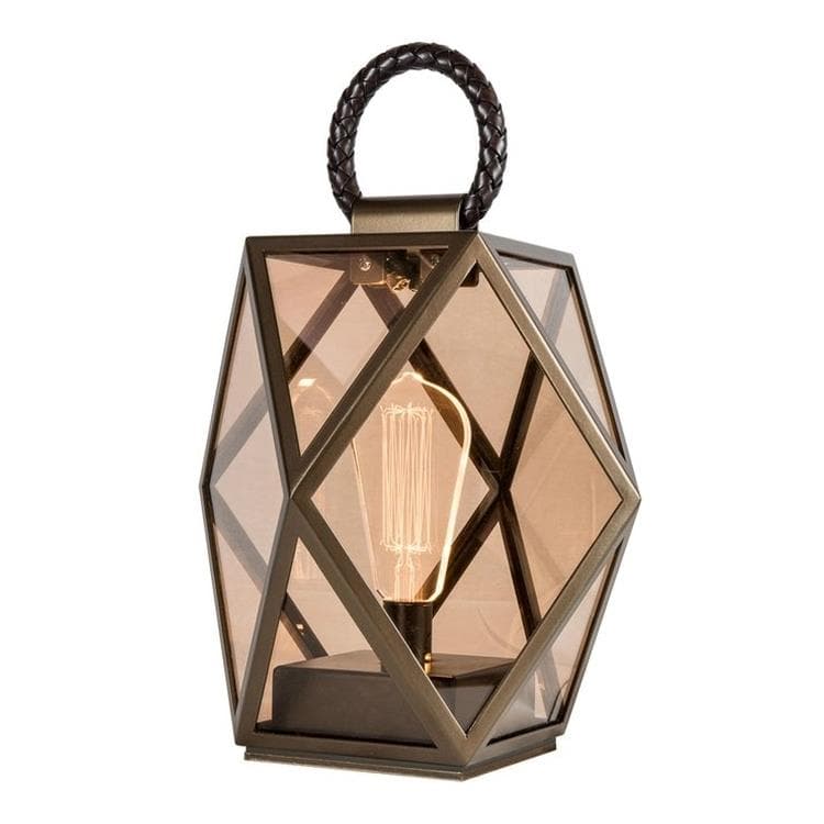 Contardi Lampe à poser extérieur Contardi MUSE LANTERN-Lampe d'extérieur LED rechargeable Bronze H25cm Doré