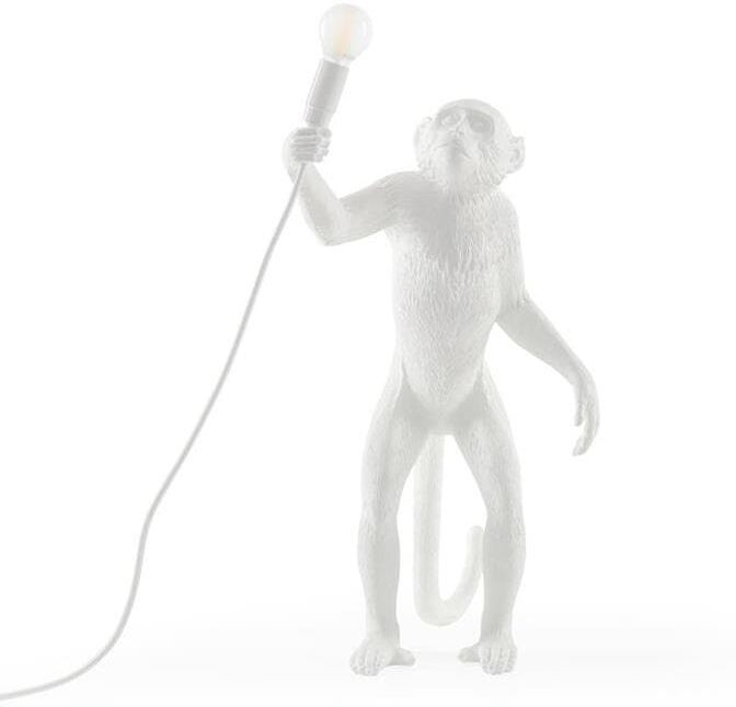 Seletti Lampe à poser extérieur Seletti MONKEY-Lampe à poser d'extérieur Singe debout avec abat-jour H54cm Blanc