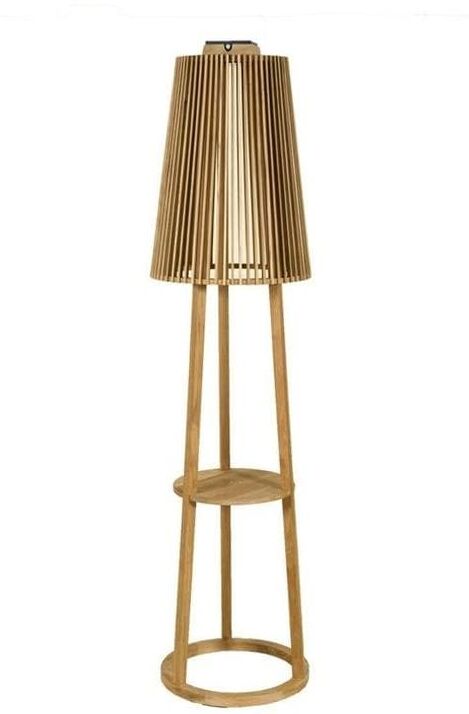 Les Jardins Lampadaire extérieur Les Jardins TINKA TECKA-Lampadaire d'extérieur LED rechargeable & solaire Bois H182cm Bois