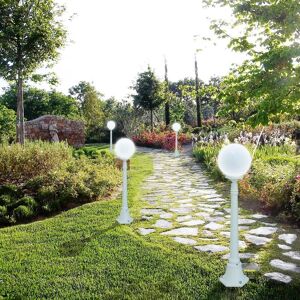 LIBERTI LAMP linea GARDEN Orione Bianco S25 Lampioncino Palo Da Esterno Giardino Sfera Globo D.25