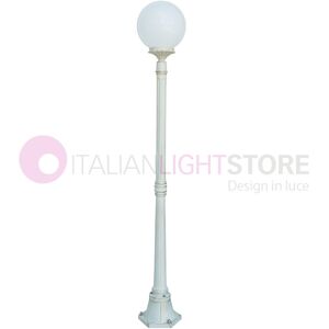 LIBERTI LAMP linea GARDEN Orione Bianco S25 Lampione Palo Bianco Da Esterno Giardino Sfera Globo D.25