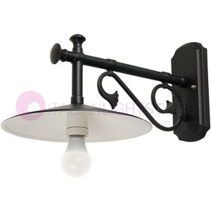 LIBERTI LAMP linea GARDEN Elio Applique Lanterna A Parete Rustica Da Esterno Antracite Con Piatto D.30