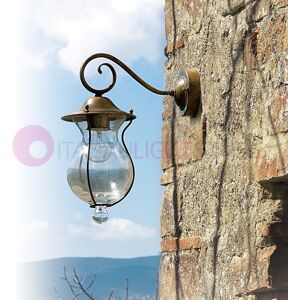 Febo Light Bacco Applique Rustico In Ottone Anticato Per Esterno Lampada Giardino