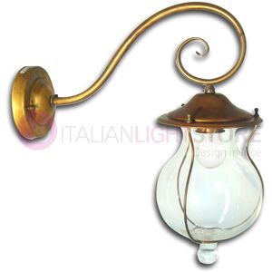 Febo Light Bacco Applique Rustico In Ottone Anticato Per Esterno Lampada Giardino