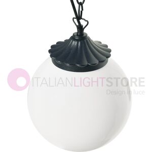 LIBERTI LAMP linea GARDEN Antares Lampada A Sospensione O Plafoniera Da Esterno Antracite Con Sfera Globo D.25