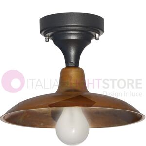 LIBERTI LAMP linea GARDEN Nike Antracite Plafoniera A Soffitto Con Piatto In Ottone Anticato