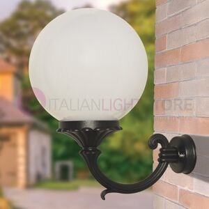 LIBERTI LAMP linea GARDEN Orione Antracite Lampada A Parete Da Esterno Con Sfera Globo Policarbonato D.25 Gardenlight