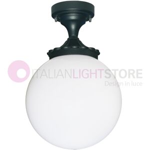 LIBERTI LAMP linea GARDEN Orione Antracite Plafoniera A Soffitto Da Esterno Con Sfera Globo Policarbonato D.25 Gardenlight