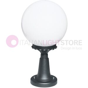 LIBERTI LAMP linea GARDEN Orione Antracite Luce Da Cancello H. 47 Per Esterno Con Sfera Globo Policarbonato D.25 Gardenlight