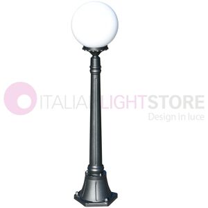 LIBERTI LAMP linea GARDEN Orione Antracite Lampione H. 110 Per Esterno Giardino Con Sfera Globo Policarbonato D.25 Gardenlight