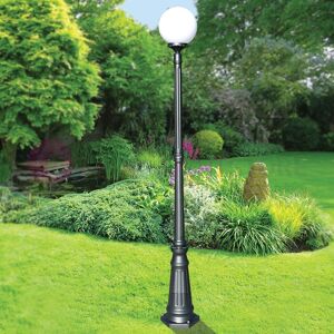 LIBERTI LAMP linea GARDEN Orione Antracite Lampione H. 208 Per Esterno Giardino Con Sfera Globo Policarbonato D.25 Gardenlight