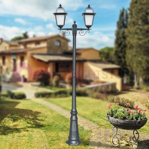 LIBERTI LAMP linea GARDEN Artemide Antracite Lampione H. 219 A 2 Luci Per Esterno Classico Lanterne Quadrate