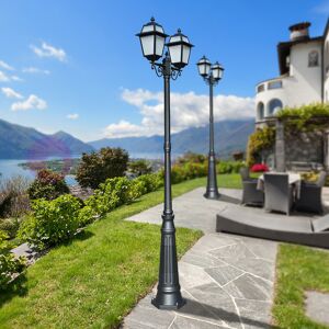 LIBERTI LAMP linea GARDEN Artemide Antracite Lampione H. 249 A 2 Luci Per Esterno Classico Lanterne Quadrate