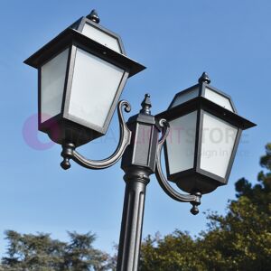 LIBERTI LAMP linea GARDEN Artemide Antracite Lampione H. 208 A 2 Luci Per Esterno Classico Lanterne Quadrate