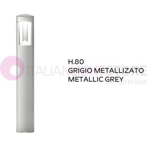 Gea Luce Srl Janet Lampioncino Moderno H. 80 Cm Da Esterno Ip54 Illuminazione Design Grigio Metallizzato