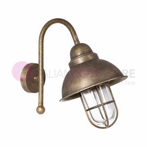 Iris Luce Fanale Applique Da Esterno In Ottone Anticato Stile Rustico Retrò