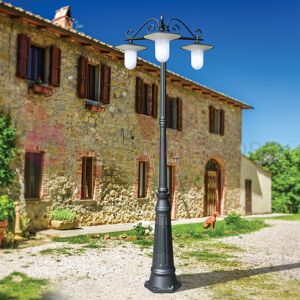 LIBERTI LAMP linea GARDEN Kairos Antracite Lampione H.230 A 3 Luci Da Esterno Giardino Con Piattini D.30