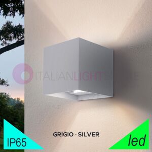 BOT Lighting Marbella Squared Grigio Faretto Led Da Esterno Cubetto 10x10 Design Moderno Ip65