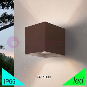 BOT Lighting Marbella Squared Corten Faretto Led Da Esterno Cubetto 10x10 Design Moderno Ip65
