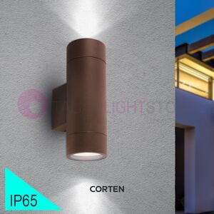 BOT Lighting Granada2.2 Corten Faretto Proiettore Da Esterno Doppia Emissione Design Moderno Gu10 Ip65