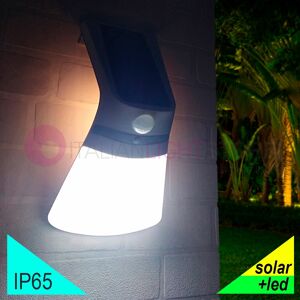 BOT Lighting Yuma2n Proiettore Solare Led 2w Ip65 Con Pannello, Crepuscolare E Sensore Pir