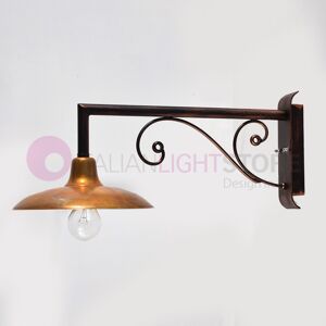 LIBERTI LAMP linea GARDEN Barchessa Lampada A Parete Da Esterno L. 54 Con Piatto In Ottone Anticato