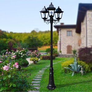 LIBERTI LAMP linea GARDEN Aryel Lampione H.218 A 3 Luci Per Esterno Lanterne Classiche Quadrate