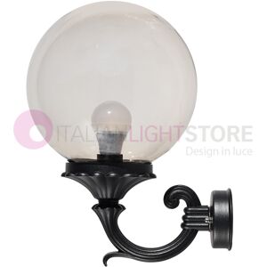 LIBERTI LAMP linea GARDEN Panama Lampada A Parete Lanterna Da Esterno Antracite Con Sfera Globo Policarbonato D.25 Fume'