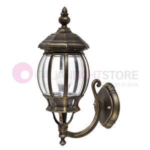 LIBERTI LAMP linea GARDEN Enea Lanterna A Parete In Alluminio Lampada Per Esterno Classica Nero-Oro Gardenlight