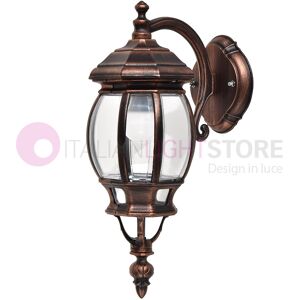 LIBERTI LAMP linea GARDEN Enea Applique Lanterna A Parete In Alluminio Per Esterno Classica Nero-Rame Gardenlight