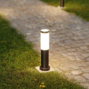 LEDDIRETTO Paletto da Giardino 40cm, Acciaio Inox NERO, IK06, IP54, base E27