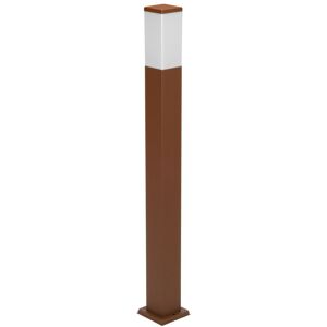 LEDDIRETTO Paletto da Giardino 100cm Acciaio Inox CORTEN  IP54 Squadrato Base E27