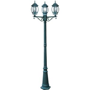 Intec Lampione da giardino, Santiago H 209 cm, nero e verde, IP44