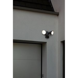 Lutec Faro da esterno con sensore di movimento Draco in alluminio, nero, Modulo LED 2x10W