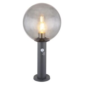 Globo Lampione da giardino con sensore di moviemtno, Ossy H 50 cm, grigio, IP44