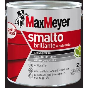 MAXMEYER Vernice da esterno per legno e ferro  nero ral9005 lucido, 2 l