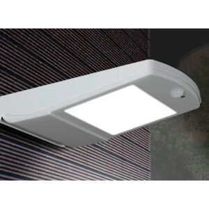 INTEC LIGHT Proiettore solare LED EOS argento con sensore crepuscolare e di movimento