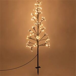 Albero con luci con timer 1,2 m, 160 LED bianco caldo, per interni ed esterni