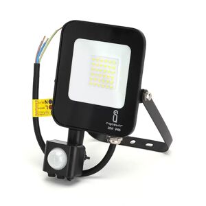 Faro proiettore Led 20W Nero da esterno IP65 Bianco neutro 4000K con sensore crepuscolare e di movimento Aigostar