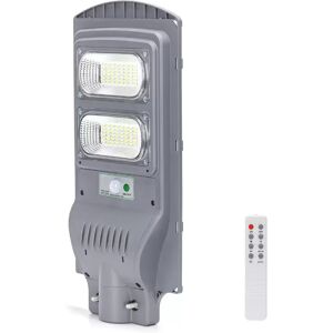 Lampione stradale Led 100W Grigio con pannello solare IP65 Bianco freddo 6500K con sensore crepuscolare e di movimento Aigostar