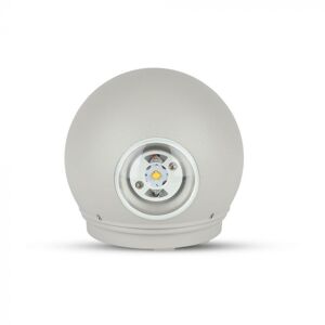 V-Tac Vt-836 Lampada Led Da Parete Forma Sferica 4w Doppio Fascio Luminoso Corpo Grigio 4000k Ip65 - 218306