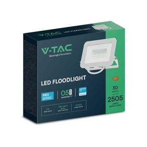 V-Tac Pro Vt-44030 Faro Led 30w Proiettore Chip Samsung Corpo Bianco Luce 3000k Ip65 - 10023