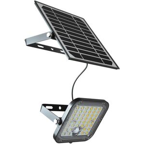 V-Tac Vt-411 Faro Led Nero 10w Con Pannello Solare E Telecomando Proiettore Con Sensore Di Movimento 4000k - 10314