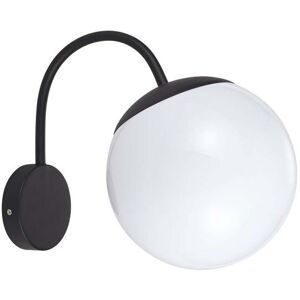 V-Tac Vt-1223  Portalampada E27 Sfera Opale Lampada Ricurvo Applique Da Giardino Colore Nero 200mm Ip44 - 11823