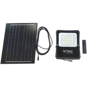 V-Tac Vt-55100 Faro Led 1200lm Alimentato A Pannello Solare 12w Fotovoltaico Batteria Con Telecomando Luce Bianco Freddo 6400k Sku 6966