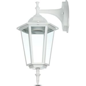 V-Tac Vt-750 Portalampada Led Forma Lanterna Colore Bianco In Alluminio E Vetro Ip44 Bianco E27 - Sku 7069