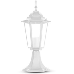 V-Tac Portalampada Lanterna Lampada Tradizionale Da Giardino In Alluminio Da Terra Colore Bianco E27 Ip44 Sku 7075