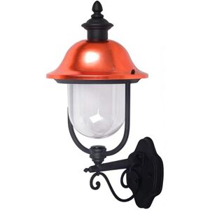 V-Tac Vt-853 Portalampada Wall Light Lanterna Da Giardino Facing-Up Alluminio Nero E Calotta In Rame E27 Ip44 - Sku 7532